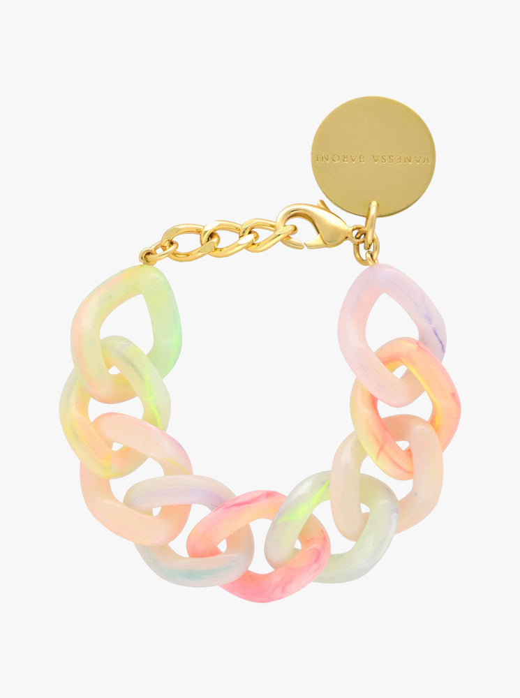 Flat Chain Bracelet - Neon Rainbow